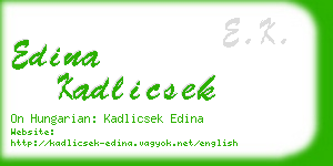 edina kadlicsek business card